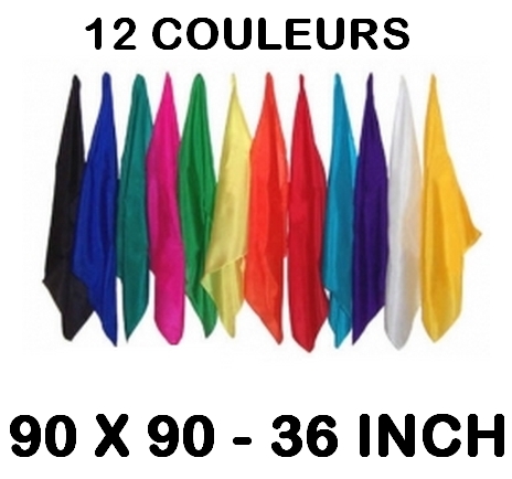 Foulards à l'unité 100 % Soie choix des couleurs tailles 90 X 90 - 36 inch