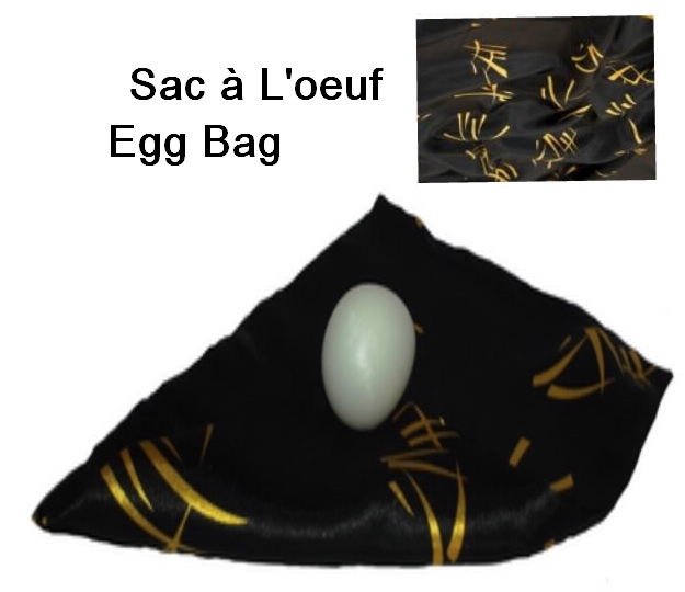 Sac à l’œuf satin Noir Caractère Chinois 27 x 22