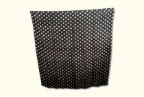 Foulard en soie noir a pois blanc 90 x 90 cm