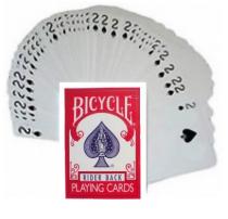 Jeu Bicycle à forcer Cœur 52 cartes dos rouge